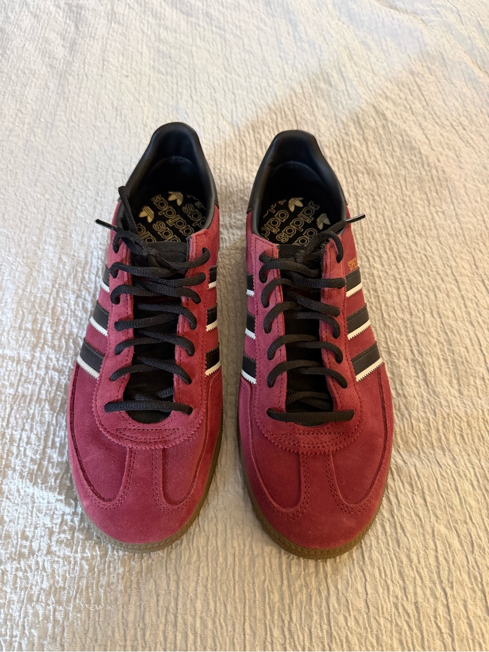 adidas Men’s Samba Sneakers - burgundy with Black & White Stripes